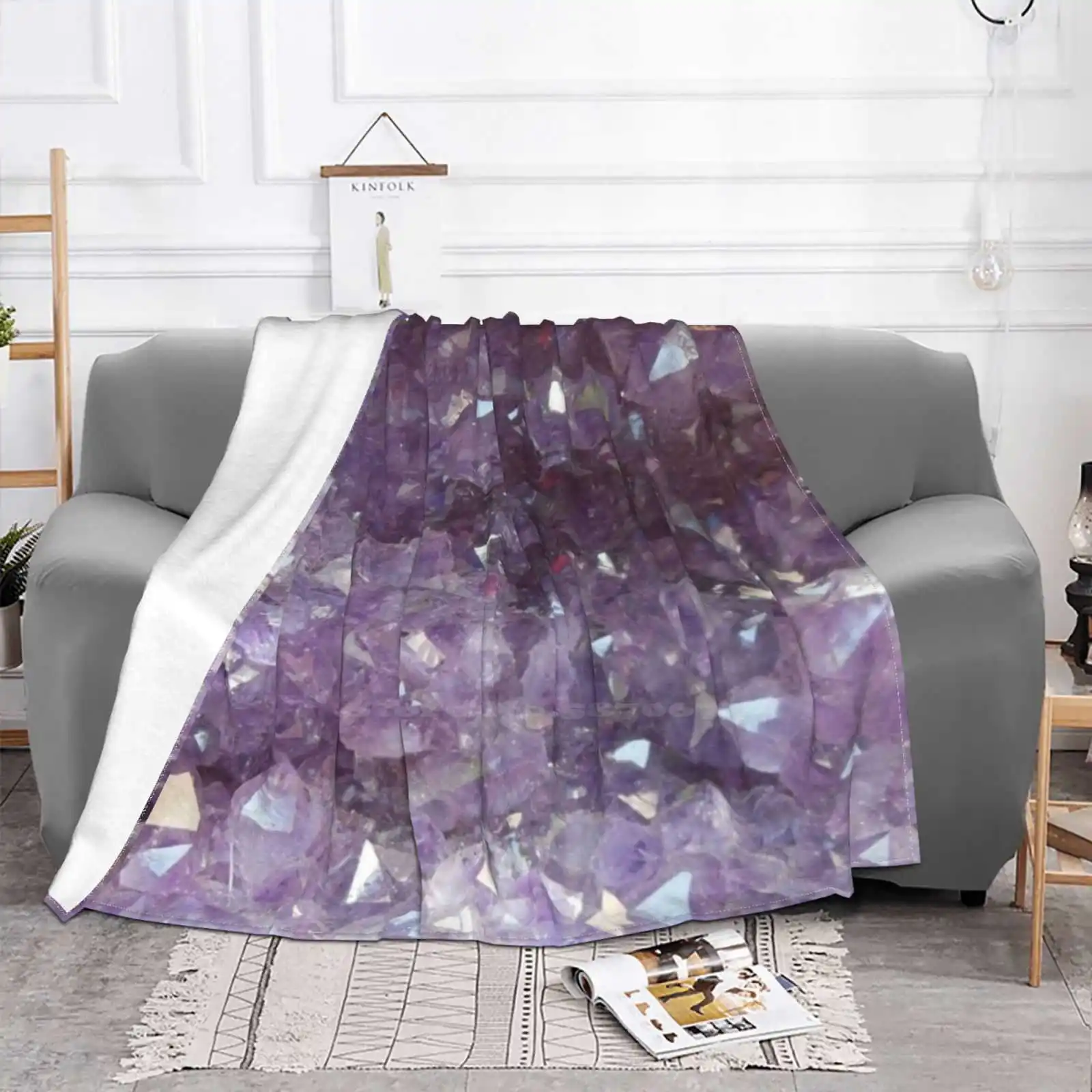 Glittering Amethyst ( 2 ) Latest Super Soft Warm Light Thin Blanket Amethyst Amethysts Gems Gemstone Geology Gemology Purple