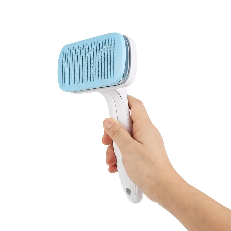 

Short and Medium Pet Comb with Handle, Pet Grooming Tool, Automatic Hair Remover, Dog and Cat Products