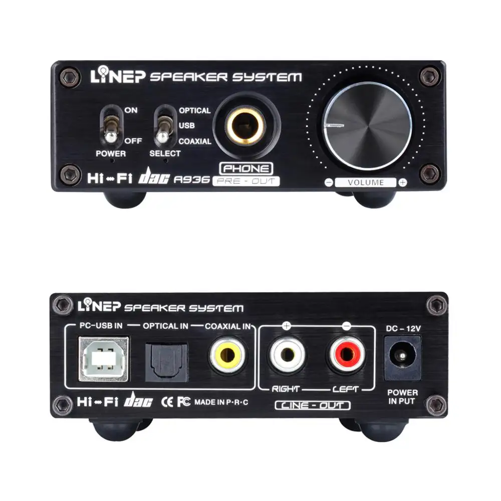 DAC Digital To Analog Audio Decoder Headphone Amplifier Fiber Coaxial USB Digital Audio Decoder