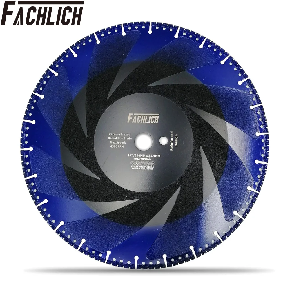 FACHLICH 2pcs 14" Demolition Cutting Disc Rescue Saw Blades  Diamond All Purpose Cutting Disc  for Granite Metal  Marble