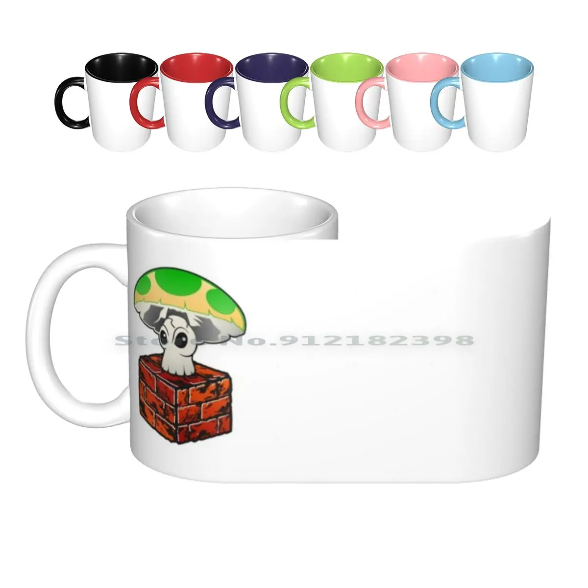 Classic 1up Mushroom Ceramic Mugs Coffee Cups Milk Tea Mug Brothers Mushroom 1up Mushroom 1up Gamer Gaming Videogames Bros