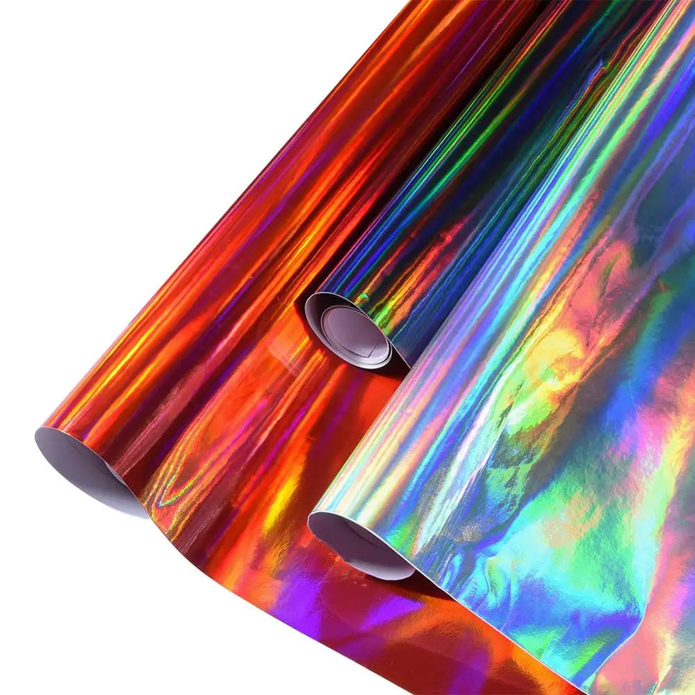 Glossy Color Holographic Laser Chrome/Black/Red/ PVC Vinyl Car Wrapping Film Interior Decals Sticker 20/30/50x152CM For Bike/Car