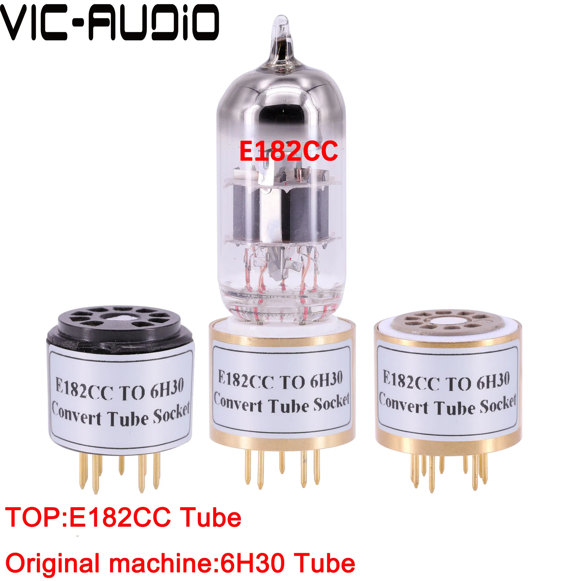 1PC E182CC(top) TO 6H30(bottom) 9Pin TO 9Pin Tube DIY Audio Vacuum Tube Adapter Socket Converter  Free Shipping