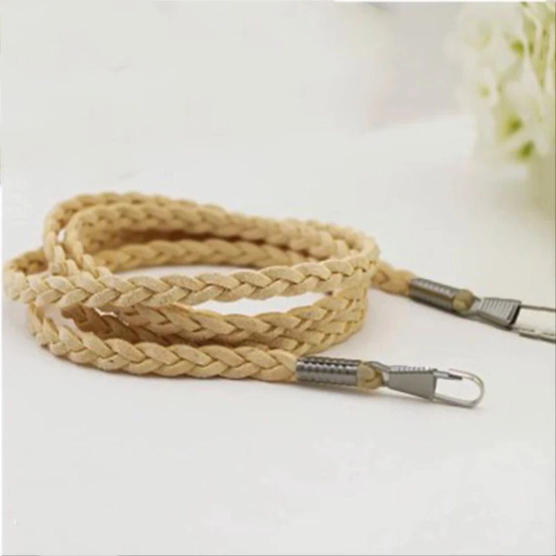 Fashion Thin Bag Strap Solid Color Bag Chain Woven Bags Belt Replacement Purse Handle Belt Handbag Shoulder Bag Accessories