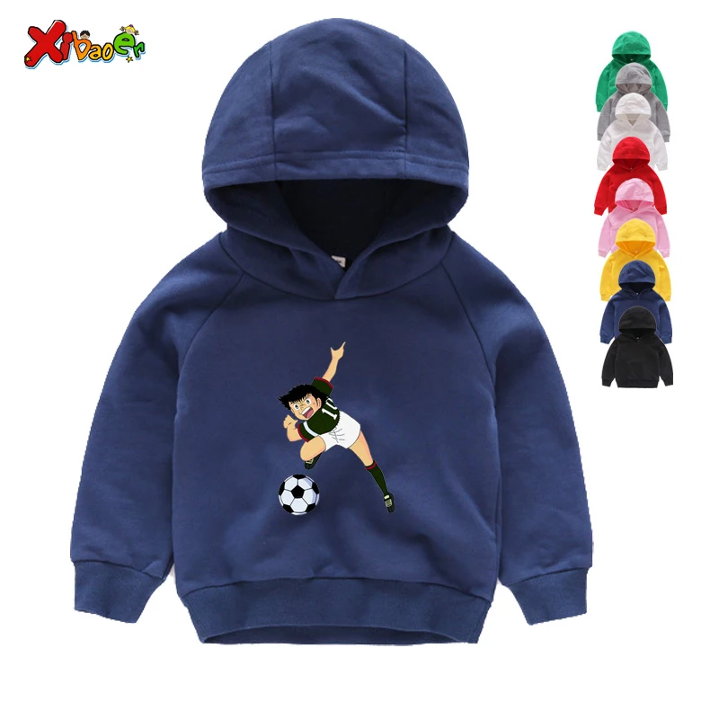 

2019 Anime Captain Tsubasa Goalkeeper Series Hoodies Boy Sports Hoodies Sweatshirts for Girl Clothes Boy Football Motion T-shirt