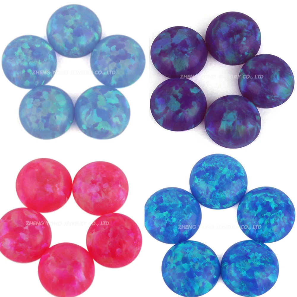 

Popular Colors 3mm Collection Synthetic Opal Round Shape Cabochon Flat Back Stone for Jewelry Making