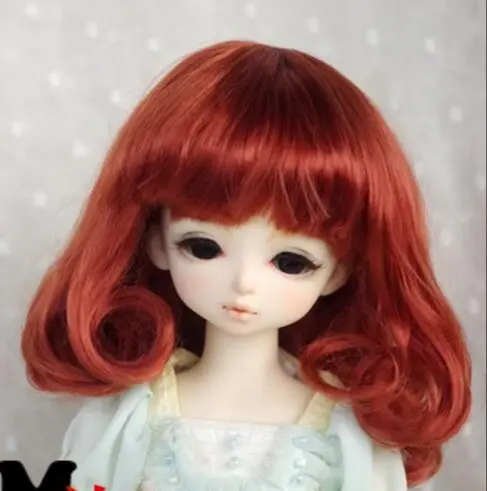 New 1/3 8-9inch 1/4 7-8inch 1/6 6-7inch  Imitation mohair Radish red Pear flower roll BJD SD MSD YOSD Doll Wig