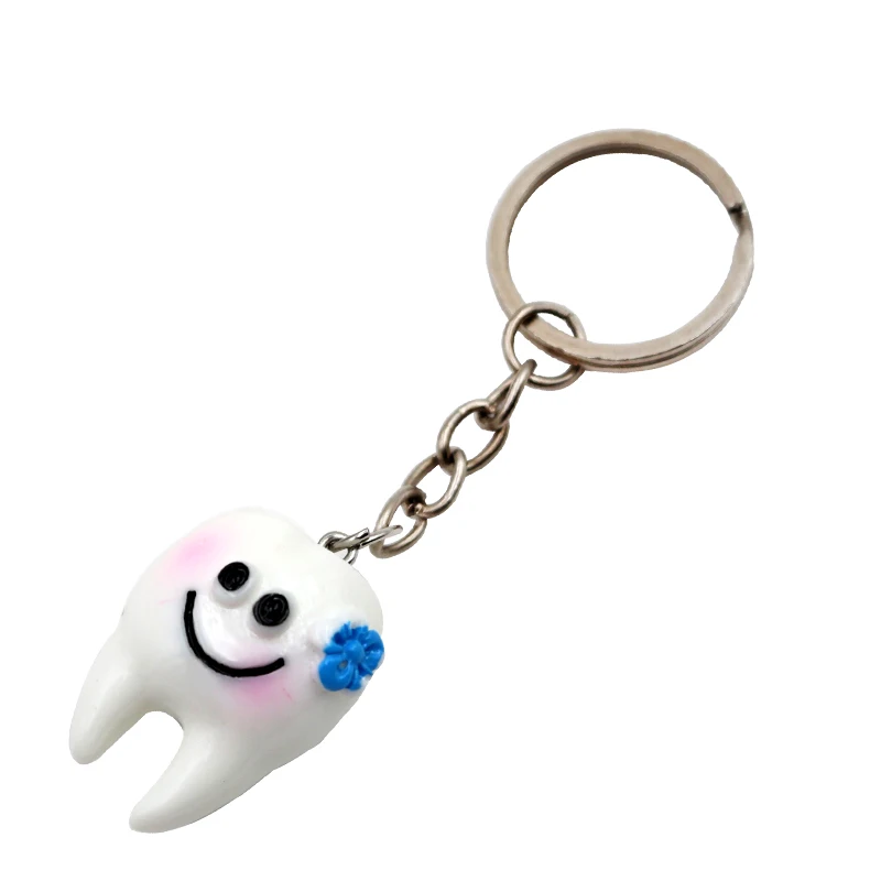 10pcs Dental Teeth Shape Model Simulation Tooth Key Chain Fashion Cartoon Lovely Girls Gift Pendant Teeth Key Chain