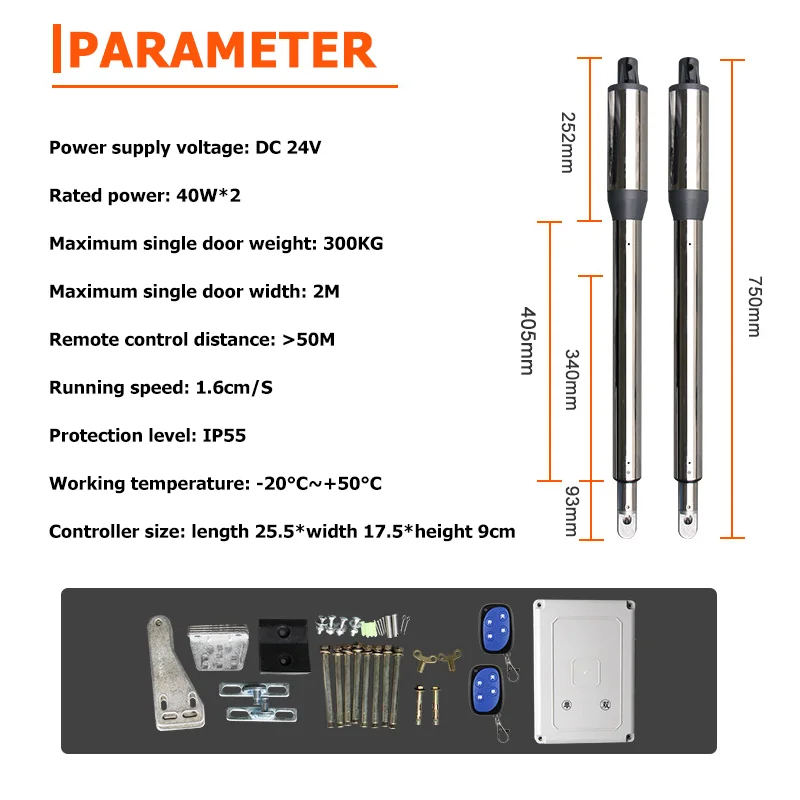 220V transformer Gate Opener Piston Driving Electric Swing Gate Opener Photocells Lamp Wireless Keypad Optional