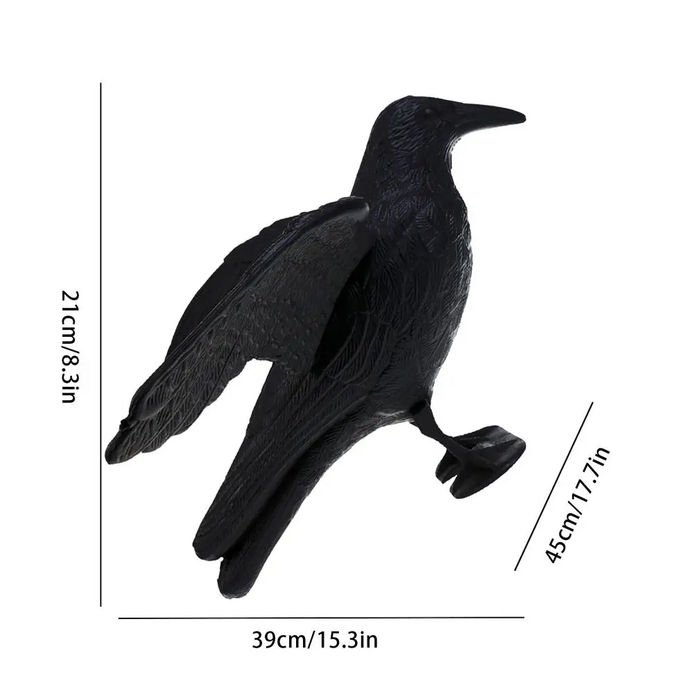 Simulation Black Crow Animal Model Flocking Crow Decor With Wings Artificial Crow Scaring Bird Tool Black Bird Raven Prop Scary