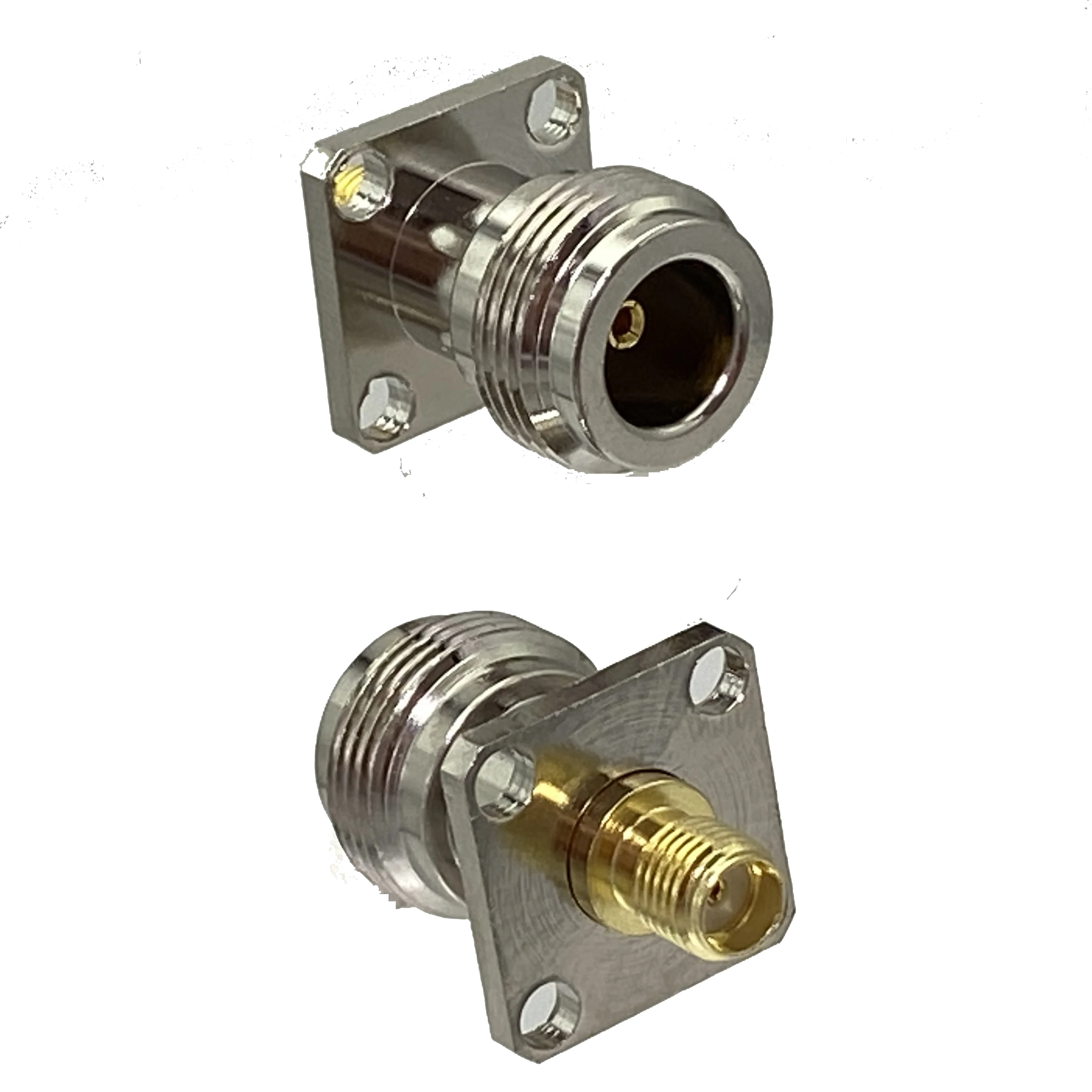 

1pcs Connector Adapter N Female Jack to SMA Female 4-Holes Flange 17.5mm Wire Terminal RF Coaxial Converter