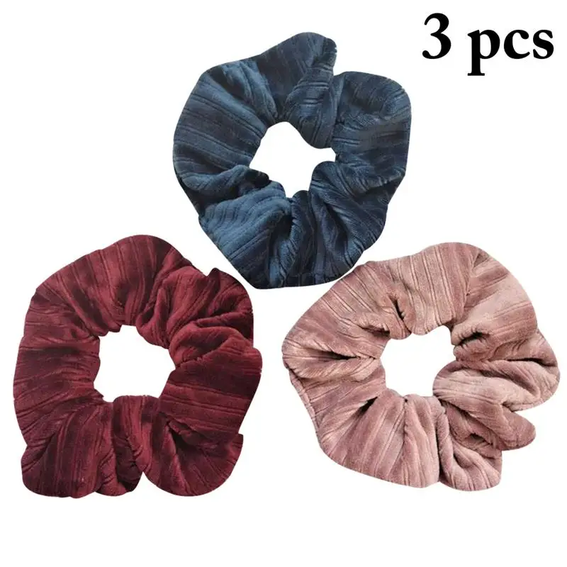 3 Stks/set Effen Kleur Haar Touwen Elastische Scrunchies Haar Tie Scrunchies Doek Haar Scrunchies Haaraccessoires Voor Vrouwen