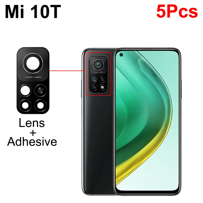 Aocarmo dla Xiaomi Mi 10 10T Pro 10Lite tylny obiektyw aparatu szkło z samoprzylepnymi częściami zamiennymi