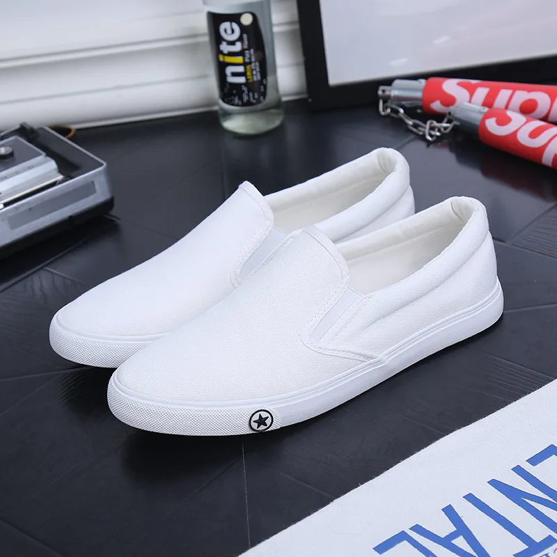 Classic Slip on Men\'s Casual Shoes Mens Canvas Shoes Lightweight Waterproof Male Flat Casual Sneakers Men Vulcanize Shoes