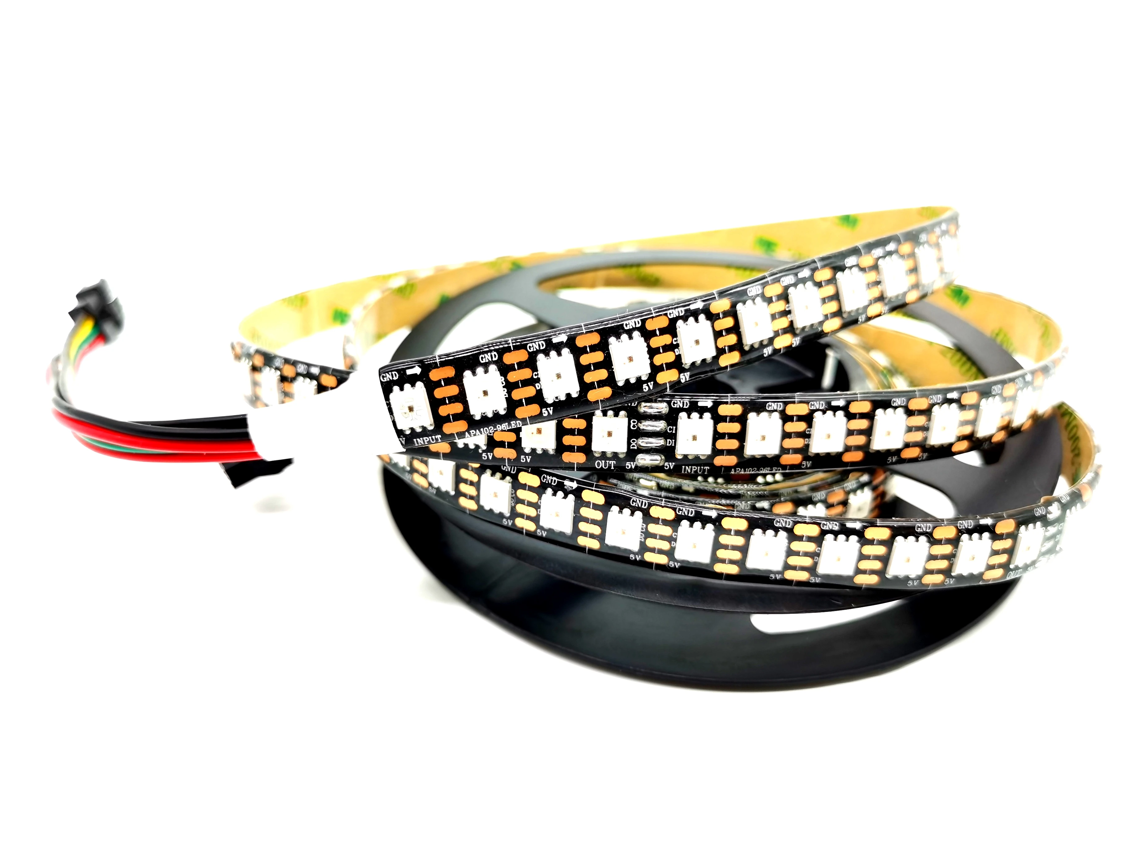 

SK9822/APA102 dream color 5050 rgb LED strip light 96led/ 96Pixel/m smart digital led strip IP20/IP65/IP67 Black PCB