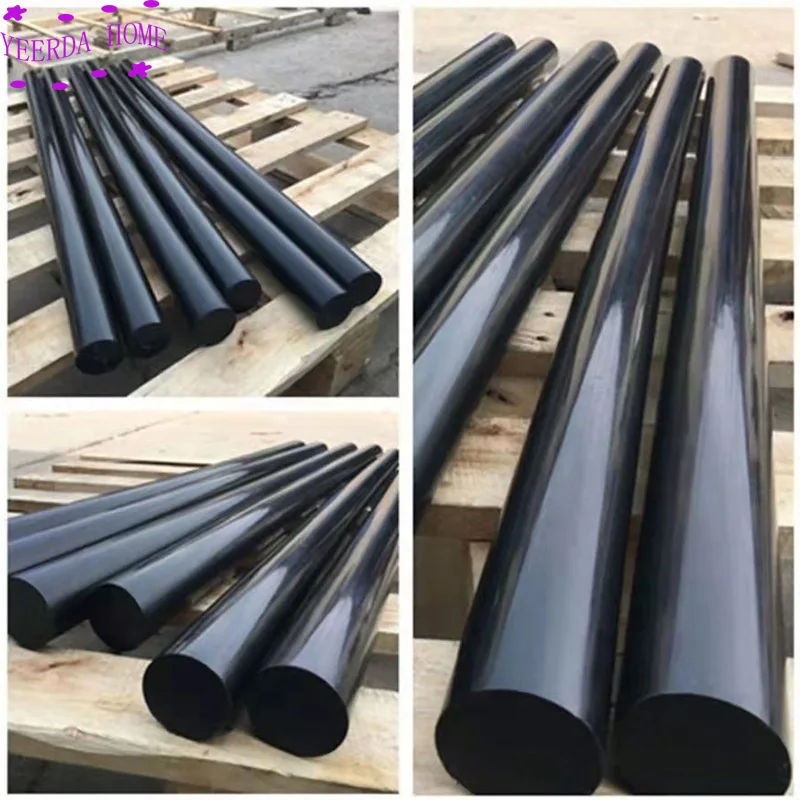 أسود بولي أميد عصا PA6 قضبان النايلون النقي ارتداء مقاومة قضيب dia.20mm ~ 45 مللي متر بار لتصنيع الآلات