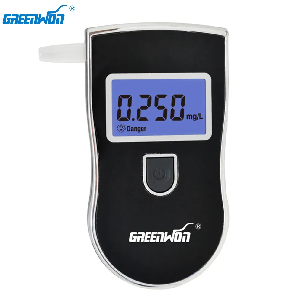 GREENWON Patent Professional Digital Breath Alcohol Tester with 3 digital LCD display alcohol breathalyzer