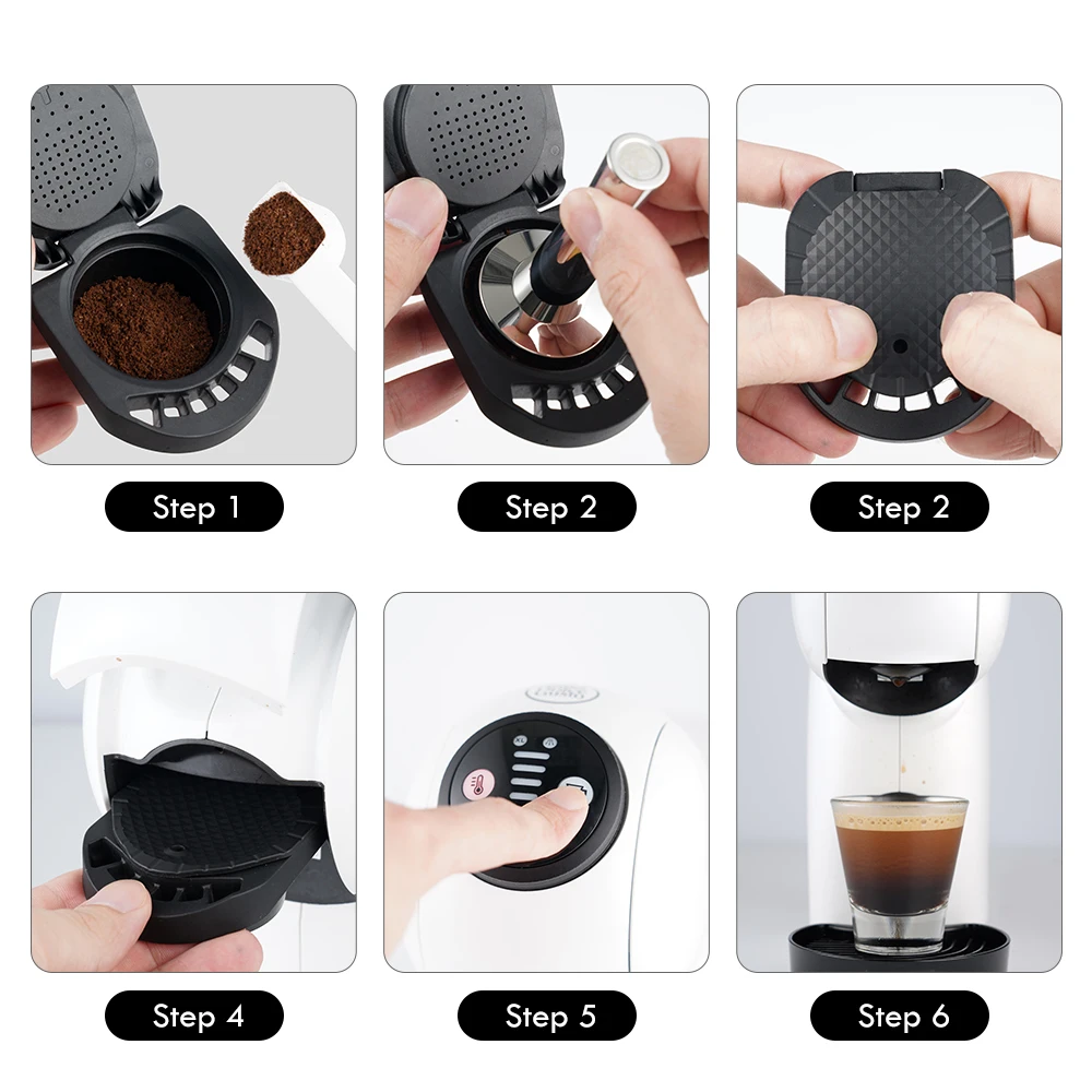 ICafilas Reusable Capsule Adapter for Dolce Gusto Coffee Capsule Convert Compatible with Genio Coffee Machine Coffee Accesso