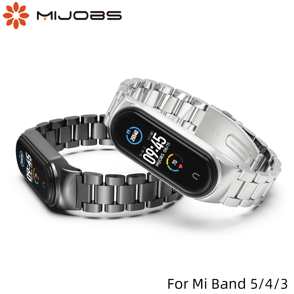 کے لیے Xiaomi Mi Band 5 6 Global Strap Bracelet for Mi Band 4 NFC Metal Miband 3 Strap for Miband 5 Wristbands Correa Mi Band 6
