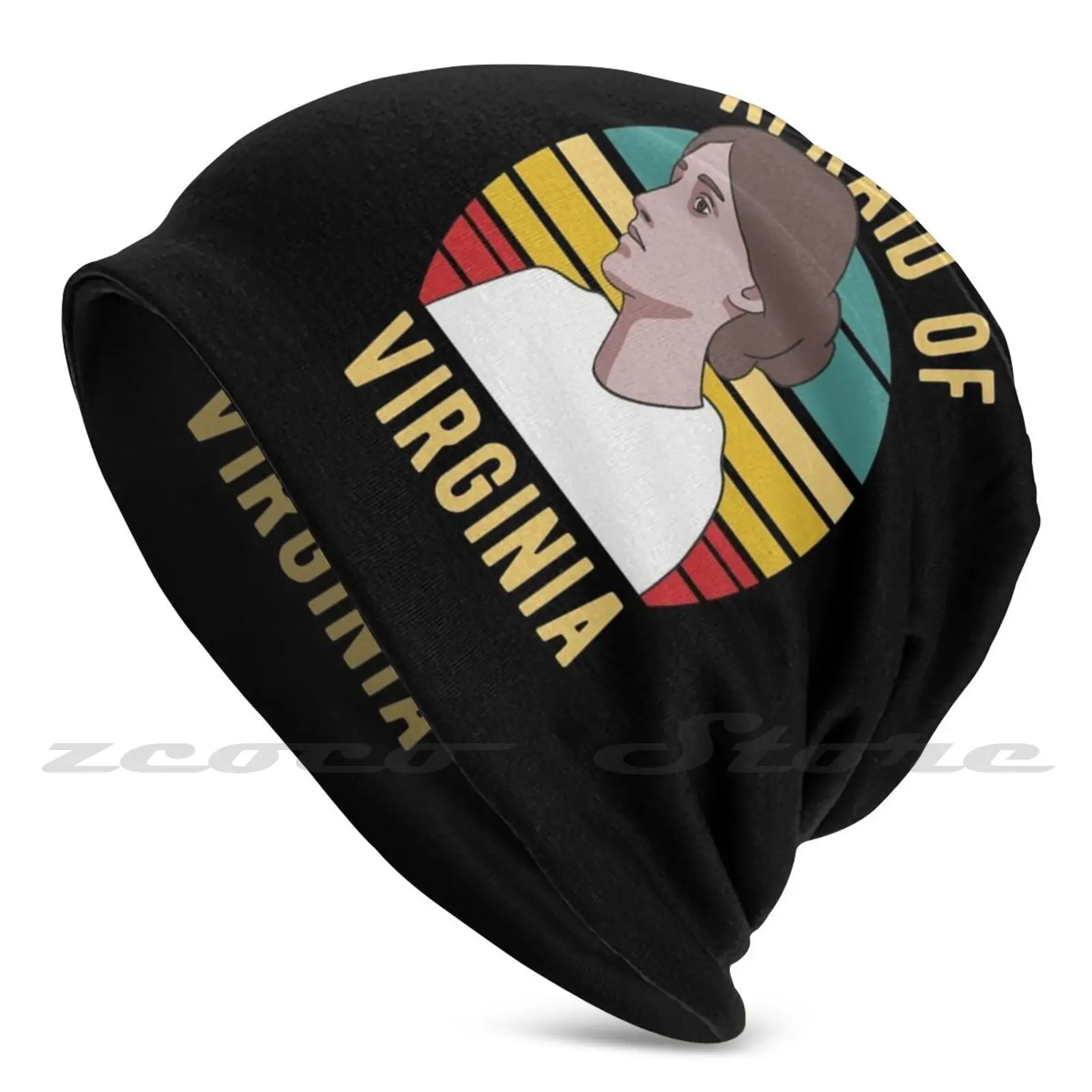 Virginia Woolf-Afraid Of Virginia Knit Hat Hedging Cap Soft Elasticity Outdoor Sports Leisure Virginia Woolf Quote Virginia