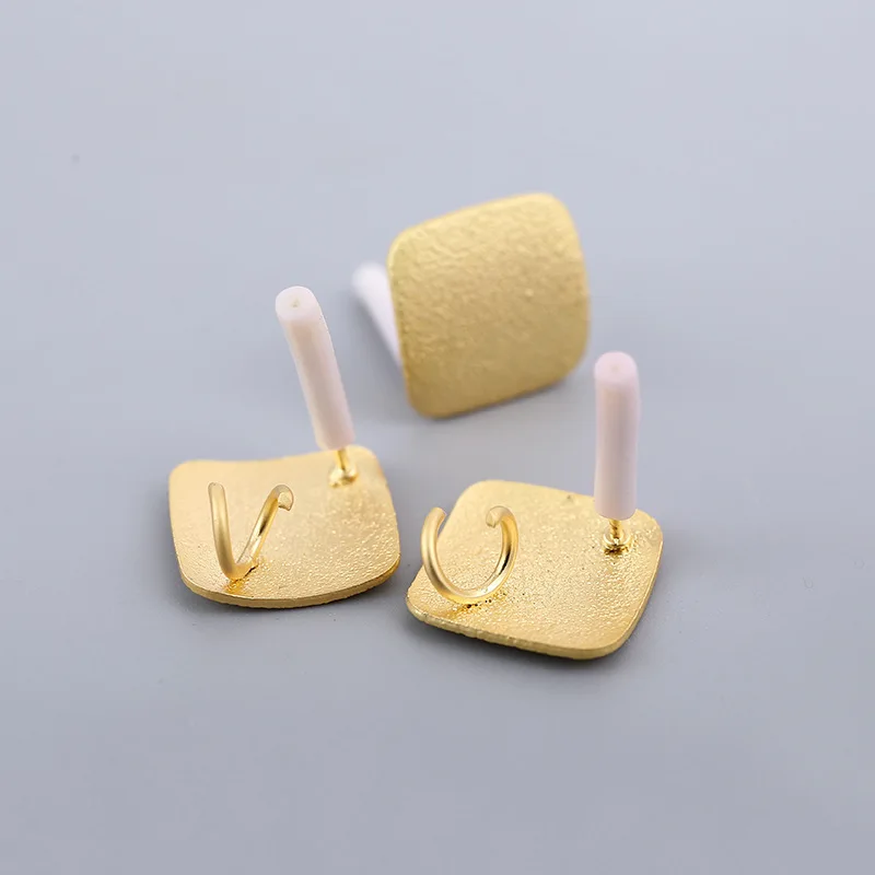 10pcs/set Stainless Steel Stud Earrings Base Golden Color Earrings Connectors for Diy Jewelry Making