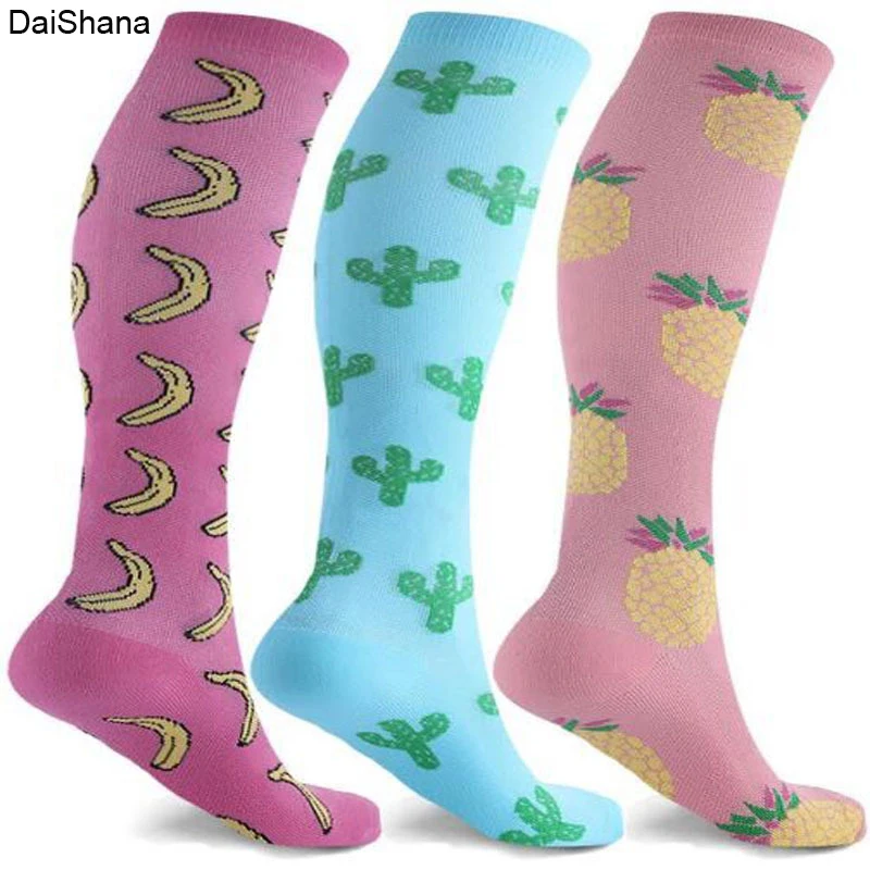 1Pair Compression Socks Fit For Medical Edema Diabetes Varicose Veins Socks Outdoor Men Women Running Hiking Sports Socks