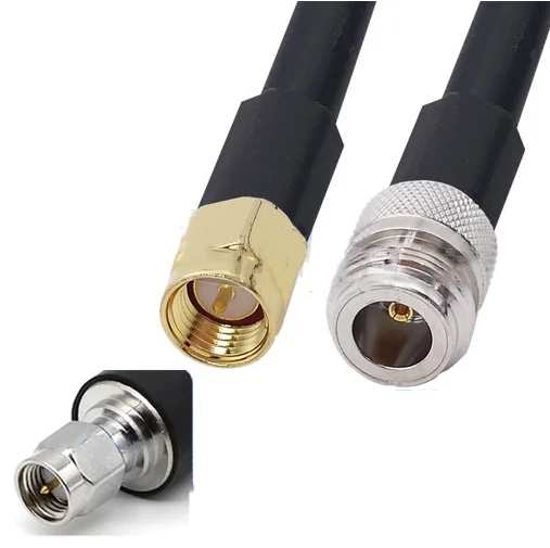 1 pces lmr400 cabo kabel n tipo fêmea para sma macho conector de baixa perda rf cabo coaxial