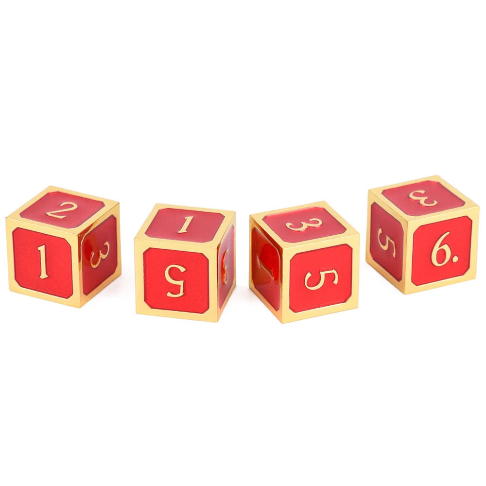 

Набор из 4 металлических игральных костей D6 для игры и настольных игр DnD