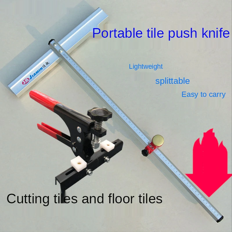 

0.6M Tile Glass Push Knife Vigorously Pliers Ceramic Tile Delimiter Cut Floor Tile Thick Glass Knife Tool with 2 Cutter head