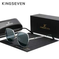 KINGSEVEN Women's Sunglasses Polarized Gradient Lens Luxury Ladies Butterfly Design Stainless Steel Sun glasses Accessories