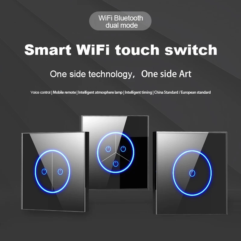 

FLKL Smart Switch Button Pusher Glass Panel Voice Touch Wifi Dual Mode Mobile Phone Remote Timing Large Aperture Switch