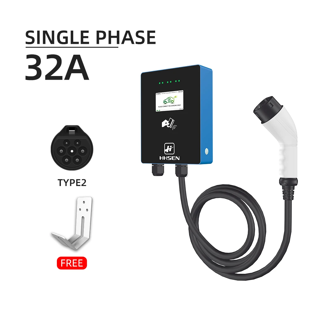 Ev Charger Wallbox Station 32 Amp Elektrische Auto Oplader Evse 7.68kw Compatibel Voor Alle Elektrische Ev Auto J1772 Type2 240V