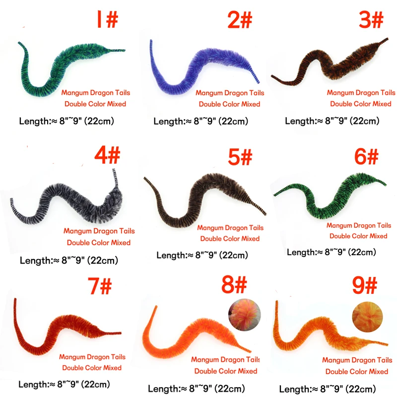 Wifreo 5pc/pa L Fly Tying Magnum Dragon Tails Pike Mustky Steelhead Saltwater Fly Snake Wiggle Tail Tying Tail Material Chenille image 3