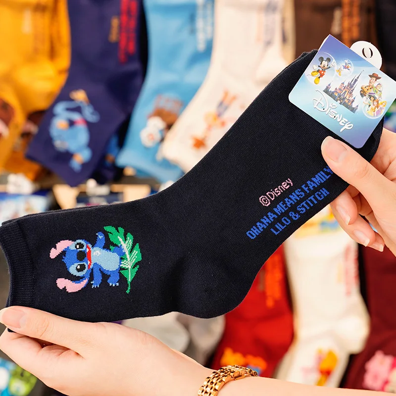 Süße einfarbige Baumwoll socken Disney Cartoon Print spielen Mickey / Winnie the Pooh/Spielzeug Geschichte in der Tube Baumwoll socken für Frauen