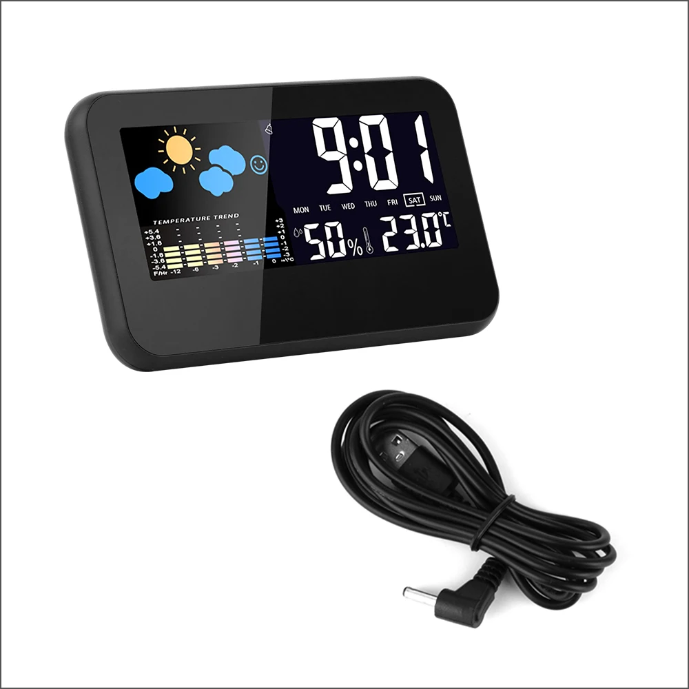 RZ Weather Station Wireless Digital Multifunction Indoor Calendar Thermometer Hygrometer Alarm Clock Barometer Forecast Meter