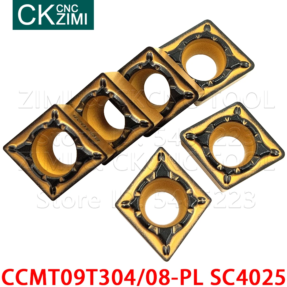 CCMT09T304-PL SC4025 CCMT09T308-PL SC4025 Carbide Sisipan Eksternal Turning Sisipan Alat CNC Bubut Cutter Alat CCMT untuk Baja