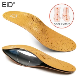 EiD Leather orthotic insole for Flat Feet Arch Support orthopedic shoes sole Insoles for feet men women O/X Leg corrected Unisex