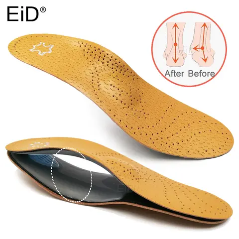 Leather Orthopedic Insoles for Flat Feet EiD