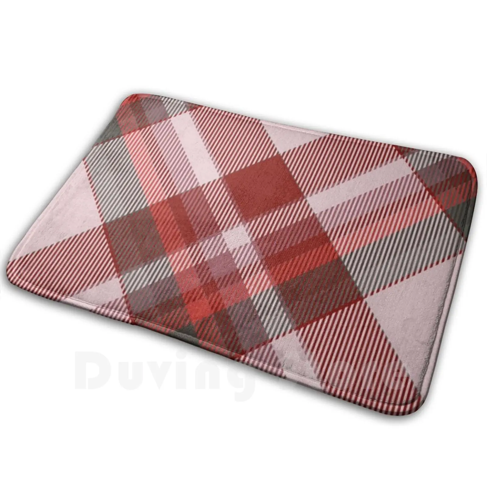 Tartan Scotland Carpet Mat Rug Cushion Soft Non-Slip Tartan Scottish Outlander Black Scotland Clan Red Sassenach Scot