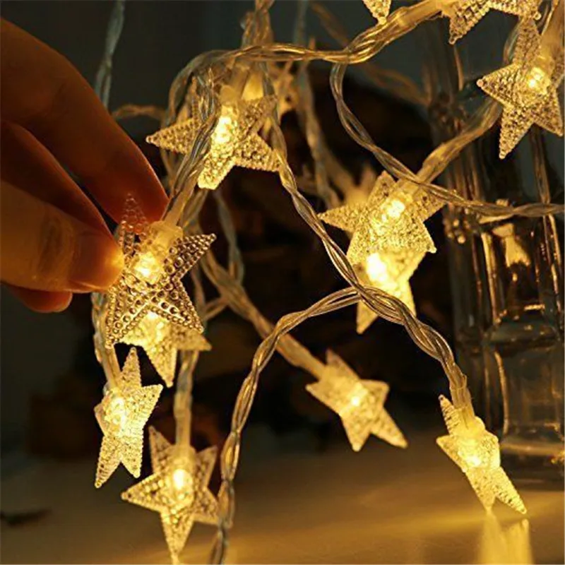 ALLTRUE 1/2M LED Star String Lights LED Fairy Lights Christmas Wedding decoration Lights AA Battery Operate twinkle lights