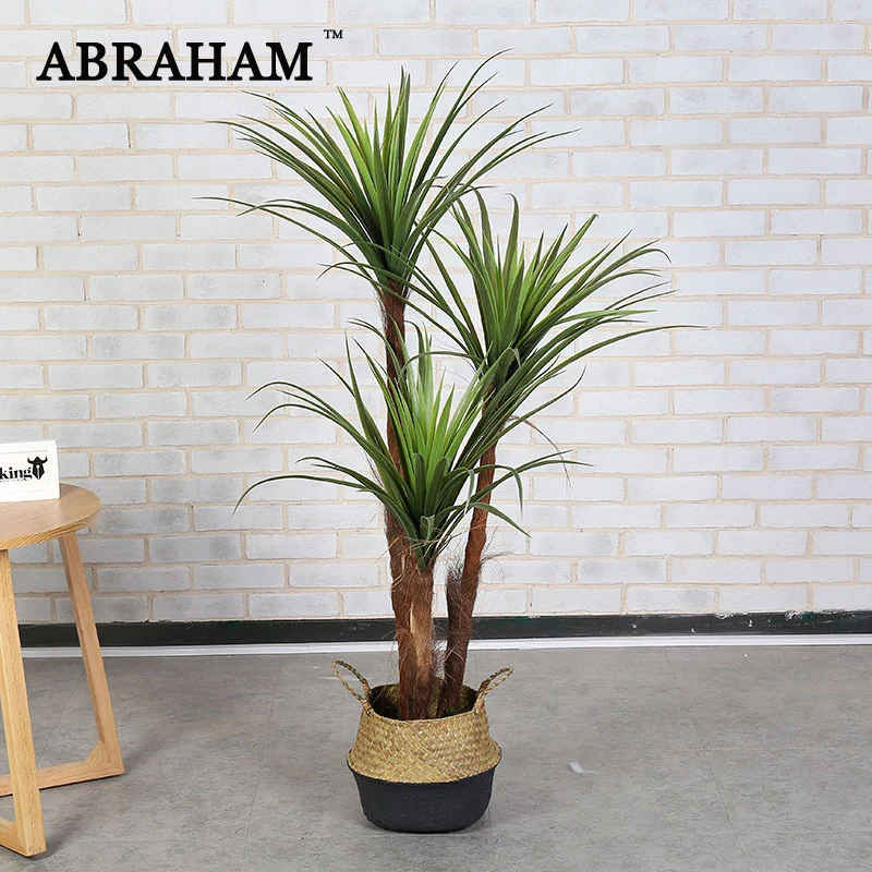 150cm Plastic Dracaena Large Tree Tropical Artificial Tree Fake Chlorophytum Plants Green Palm Leafs For Home Indoor Party Decor