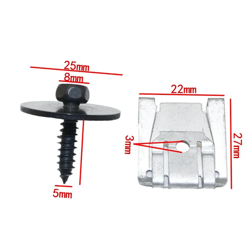 10 Sets For Mercedes-Benz C180 C200 C260 E200 E260 GLK Fasteners For Front Bumper Water Tank Under The Plate Screw Base