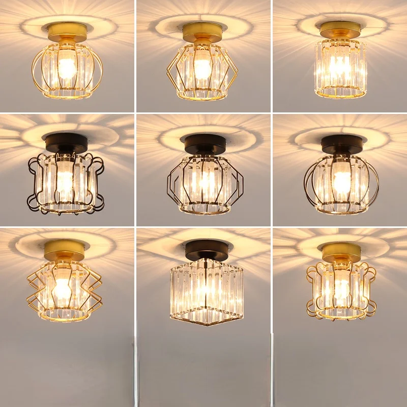 

LED New Crystal Ceiling Lamp Aisle Corridor Lighting Modern Entrance Porch Living Room Chandelier Creative Balcony Ceiling Light