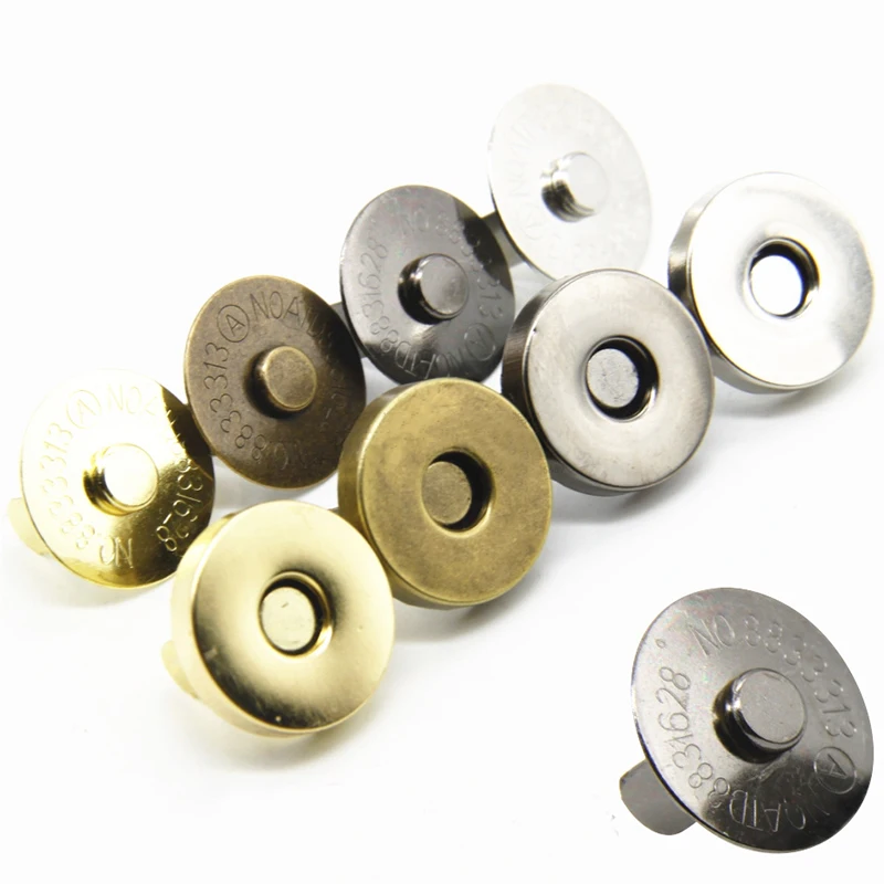 10sets Magnetic Snap Fasteners Wallet Button Clasps Buttons Thickening Magnetic Automatic Adsorption Buckle Clasps Metal 14/18mm