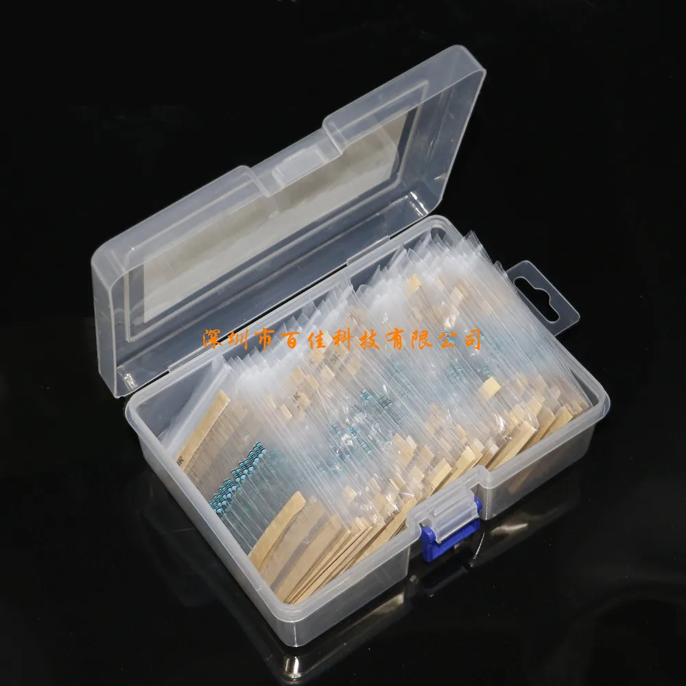 

1280pcs Boxed 64 Resistance Values × 20pcs (1R - 10M)1/4W Metal Film Resistance Independent Bag