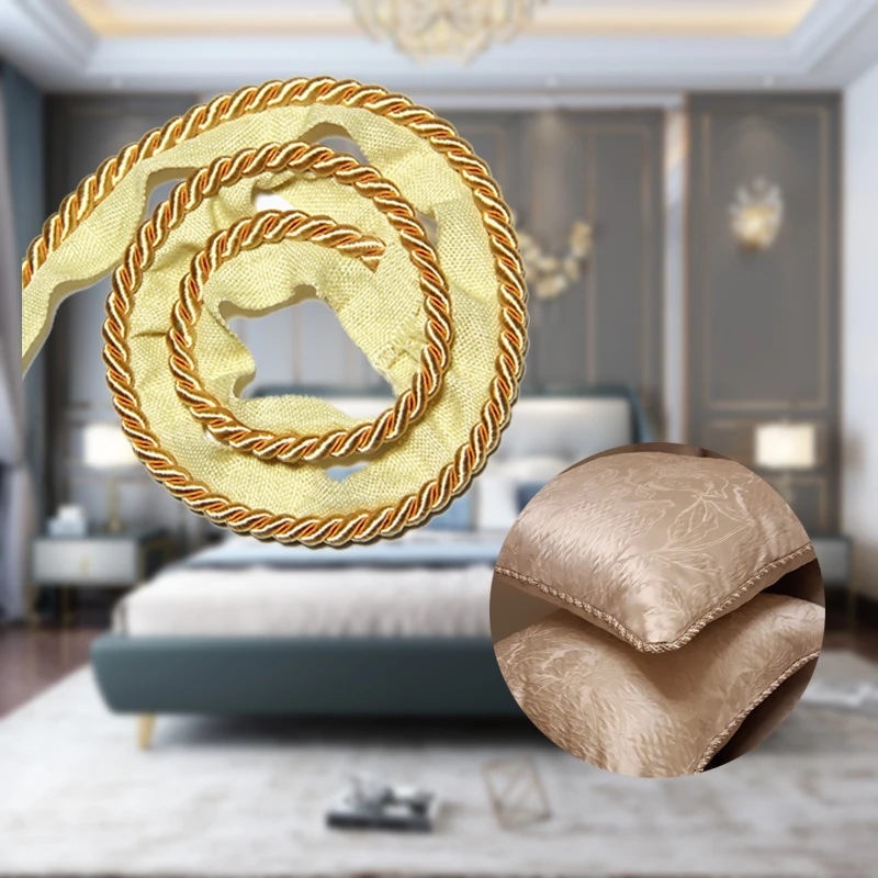 10m or épais corde passepoil lèvre cordon garniture oreiller coussin garniture rembourrage bordure garniture fournitures de couture Rectangle taie d'oreiller