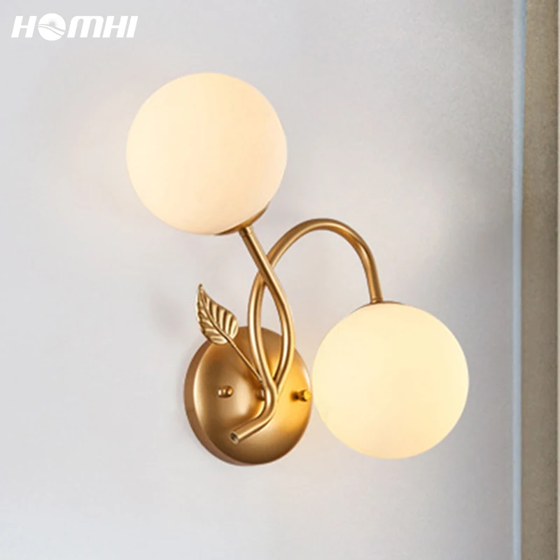 Homhi Miniature Lighting Fixtures Modern Living Room Decoration Night Glass Wall Lamps For Bed Minimalism Nordic HWL-164