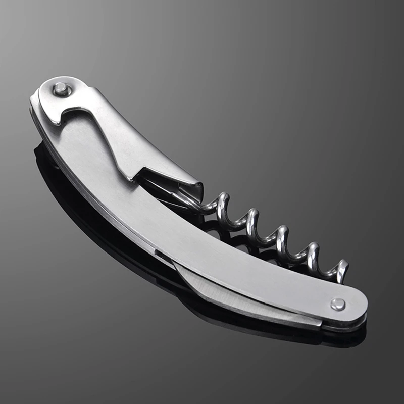 1 Piece Wine Beer Bottle Opener Corkscrew Professional Double Hinge Waiter Wine Bottle Beer Cap Opener Bar Tool