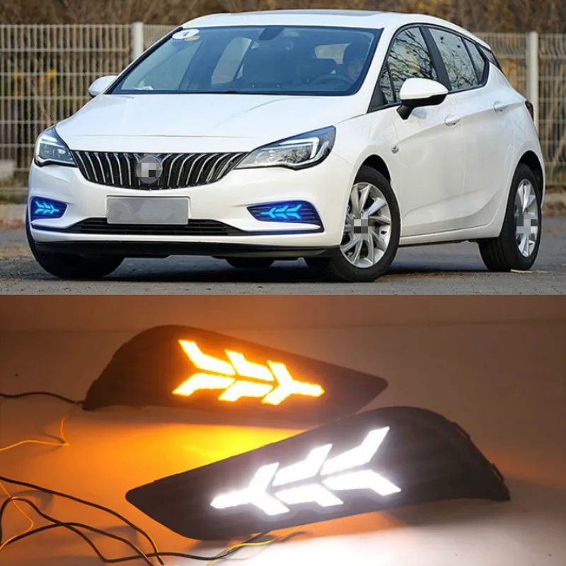 For Buick verano 2016 DRL LED With Fog Lamp Cover Case daylight fog lamp LED Daytime Running Lights