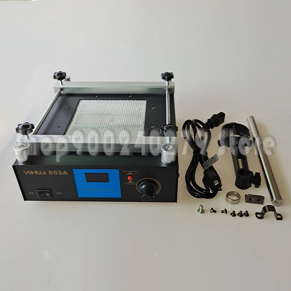 YIHUA 853A 110V 220V digital infrared preheating station high power ESD BGA rework station PCB desoldering station with bracket